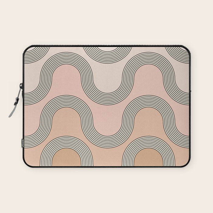 Mid Century Waves - Blush Pink Laptop Sleeve Gallery Image 1
