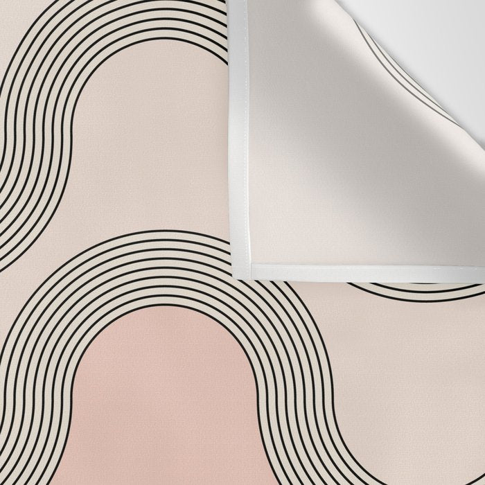 Mid Century Waves - Blush Pink Wall Tapestry Gallery Image 3