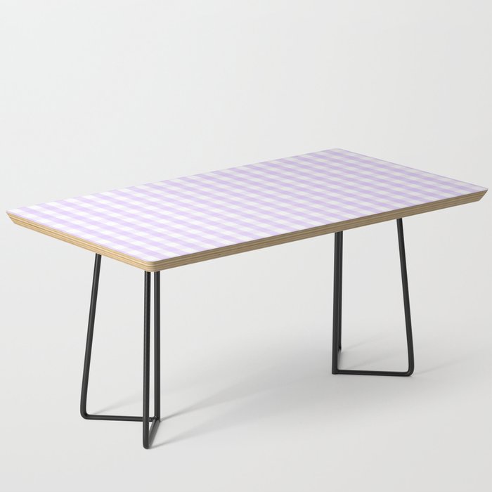 Chalky Pale Lilac Pastel and White Gingham Check Plaid Coffee Table Gallery Image 1