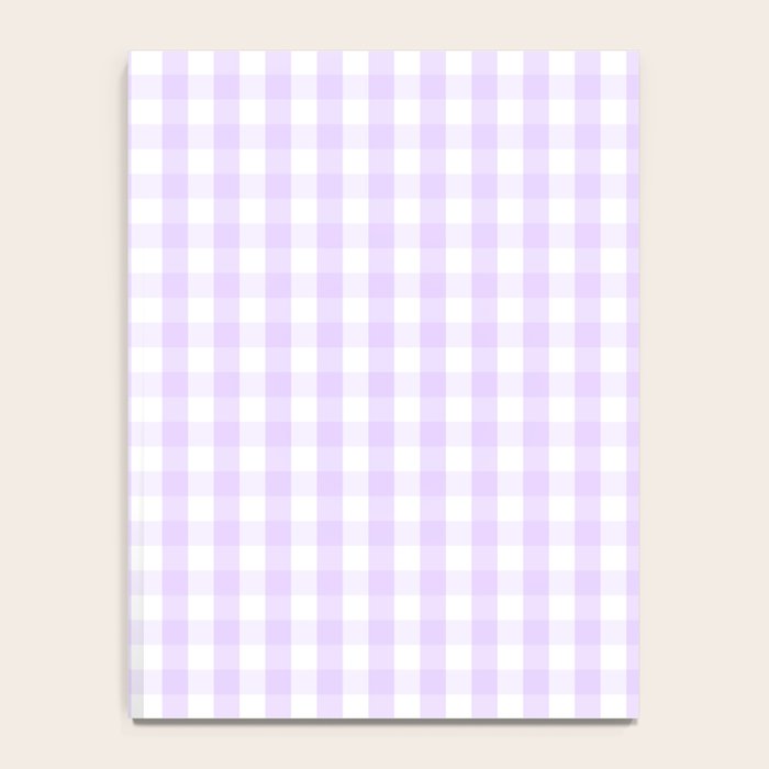 Chalky Pale Lilac Pastel and White Gingham Check Plaid Notebook Gallery Image 4