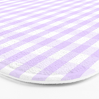 Chalky Pale Lilac Pastel and White Gingham Check Plaid Bath Mat Gallery Image 3