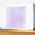 Chalky Pale Lilac Pastel and White Gingham Check Plaid Wall Mural Gallery Image 2