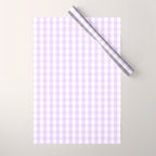 Chalky Pale Lilac Pastel and White Gingham Check Plaid Wrapping Paper Gallery Image 1