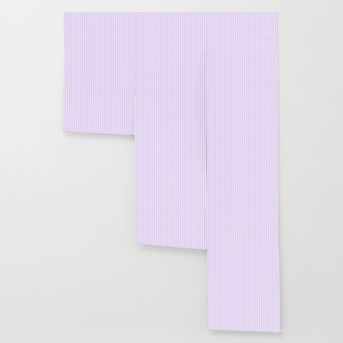 Chalky Pale Lilac Pastel and White Gingham Check Plaid Wallpaper Gallery Image 3