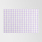 Chalky Pale Lilac Pastel and White Gingham Check Plaid Rug Gallery Image 2