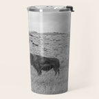 Montana Buffalo Bison | Black and White Montana Photography Travel Mug Gallery Image 2