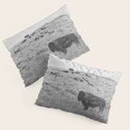Montana Buffalo Bison | Black and White Montana Photography Pillow Sham Gallery Image 3