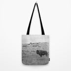Montana Buffalo Bison | Black and White Montana Photography Tote Bag Gallery Image 2