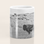 Montana Buffalo Bison | Black and White Montana Photography Coffee Mug Gallery Image 4