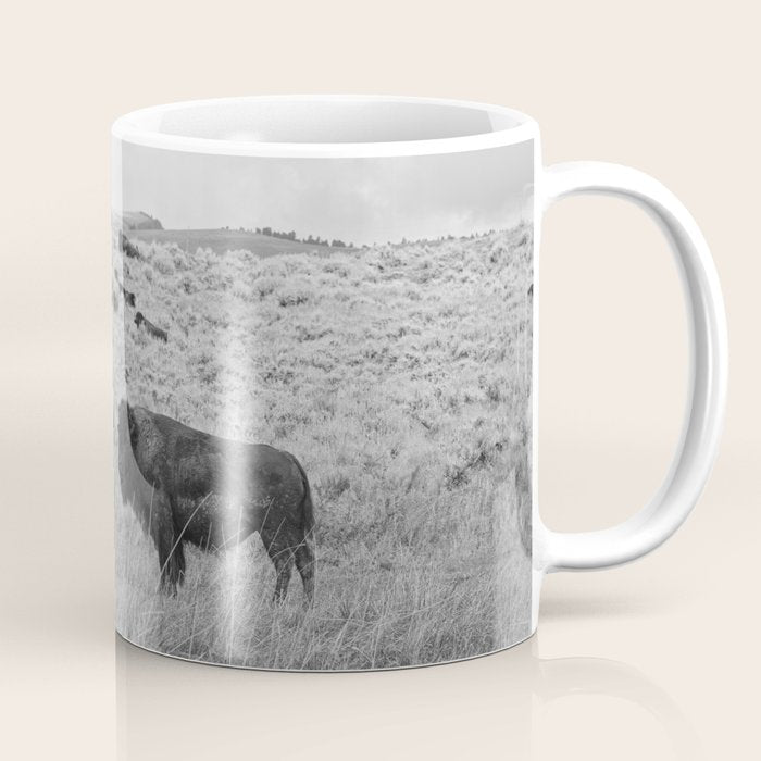 Montana Buffalo Bison | Black and White Montana Photography Coffee Mug Gallery Image 1