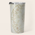 Antique French Aubusson Carpet Cream Rose Sage Floral Travel Mug Gallery Image 3