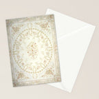 Antique French Aubusson Carpet Cream Rose Sage Floral Stationery Card Gallery Image 2