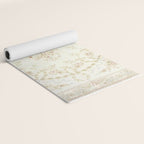 Antique French Aubusson Carpet Cream Rose Sage Floral Yoga Mat Gallery Image 2