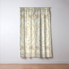 Antique French Aubusson Carpet Cream Rose Sage Floral Window Curtain Gallery Image 3