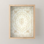 Antique French Aubusson Carpet Cream Rose Sage Floral Mini Art Print Gallery Image 1