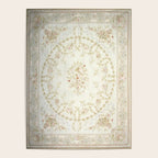 Antique French Aubusson Carpet Cream Rose Sage Floral Poster Gallery Image 4