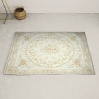 Antique French Aubusson Carpet Cream Rose Sage Floral Rug Gallery Image 2