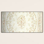 Antique French Aubusson Carpet Cream Rose Sage Floral Desk Mat Gallery Image 3