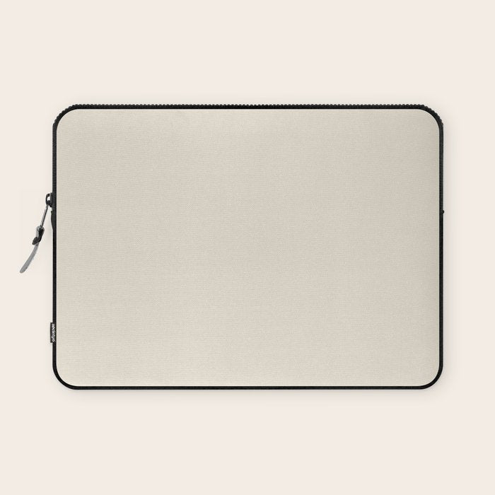 Neutral Cream Beige Solid Laptop Sleeve Gallery Image 1