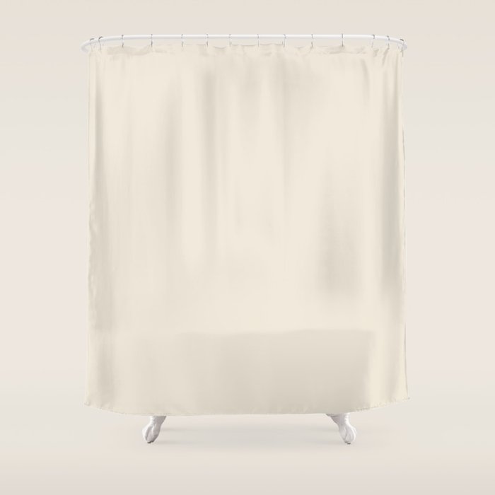 Neutral Cream Beige Solid Shower Curtain Gallery Image 1