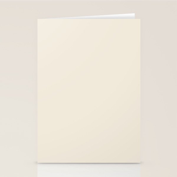Neutral Cream Beige Solid Stationery Card Gallery Image 2