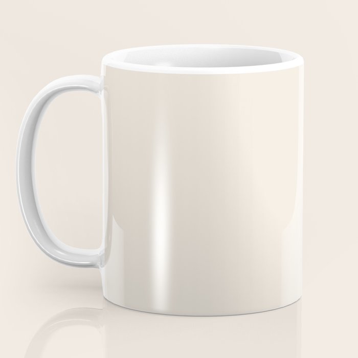 Neutral Cream Beige Solid Coffee Mug Gallery Image 3