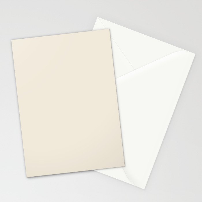 Neutral Cream Beige Solid Stationery Card Gallery Image 2