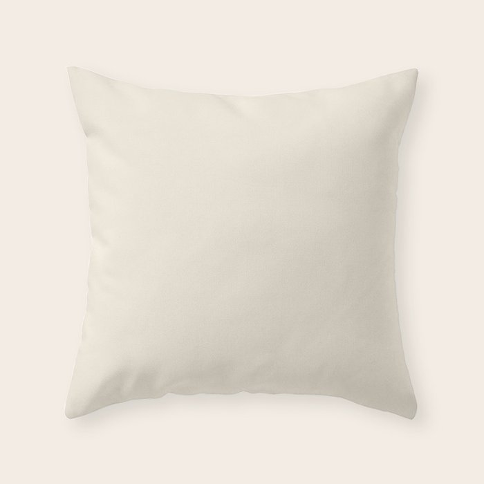 Neutral Cream Beige Solid Throw Pillow Gallery Image 1