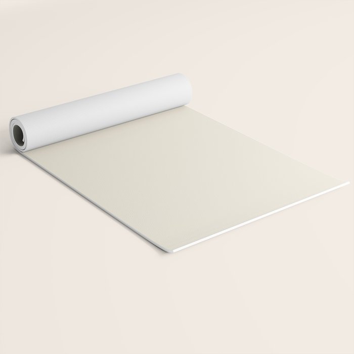 Neutral Cream Beige Solid Yoga Mat Gallery Image 2