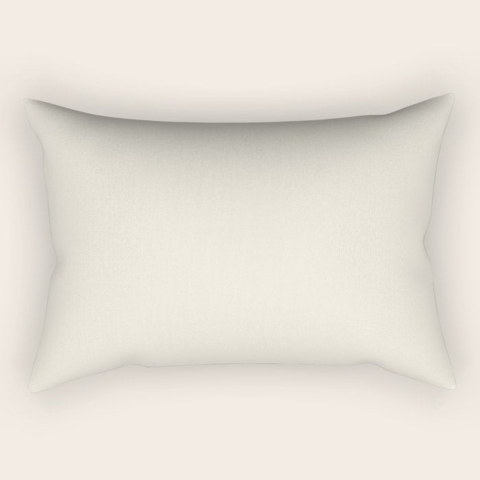Neutral Cream Beige Solid Rectangular Pillow Gallery Image 2