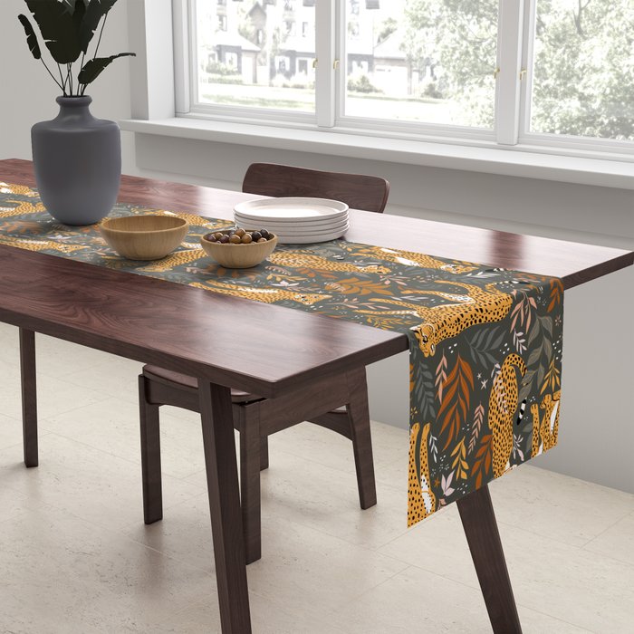 Wild Cheetah Pattern II - Autumn Table Runner Gallery Image 2
