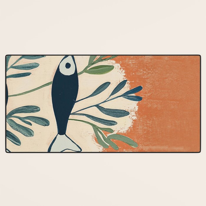 Two Swimming Fish Desk Mat Gallery Image 3