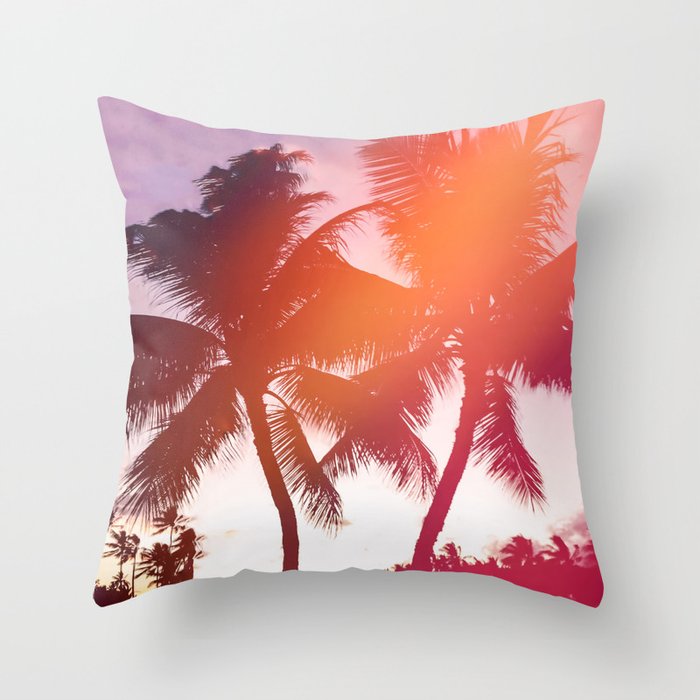 Aloha palms Throw Pillow Gallery Image 1