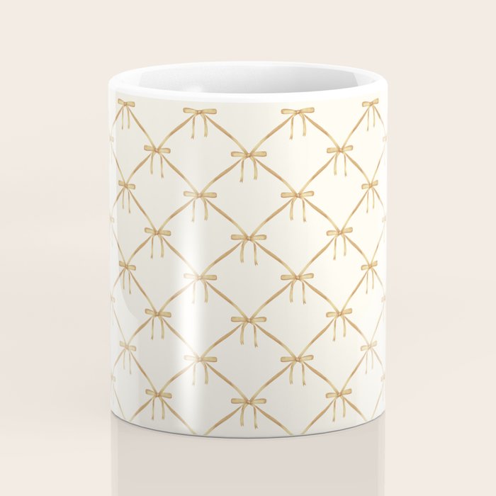 Bows & Ribbons Pattern III Neutral Coffee Mug Gallery Image 4