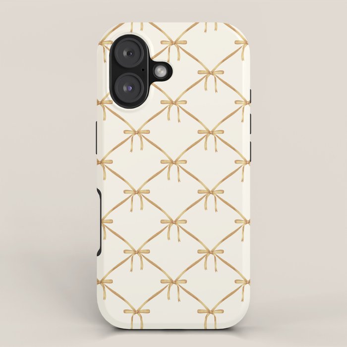 Bows & Ribbons Pattern III Neutral iPhone Case Gallery Image 1