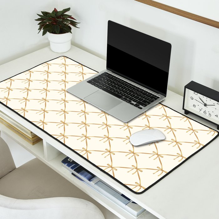 Bows & Ribbons Pattern III Neutral Desk Mat Gallery Image 2