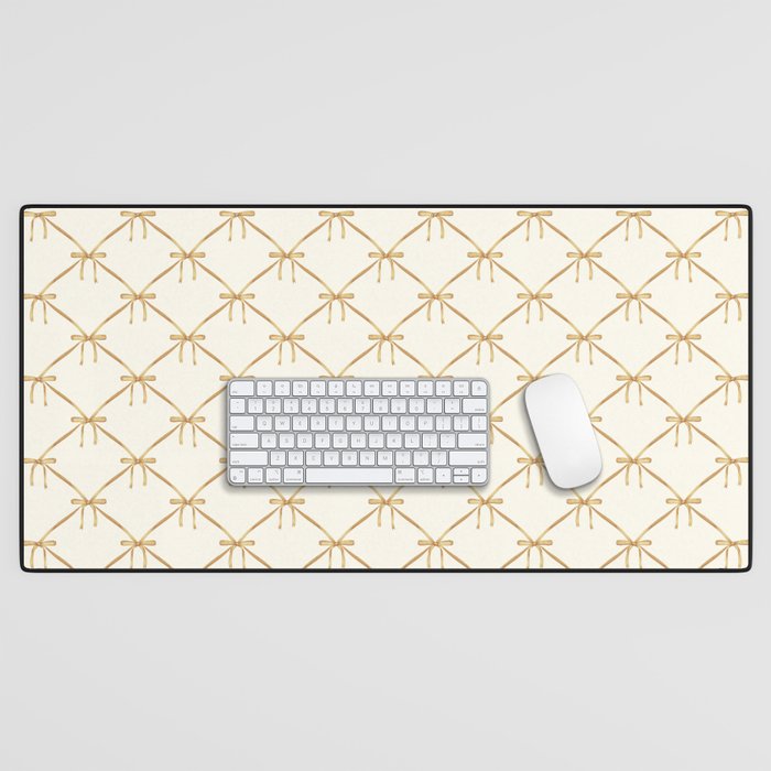 Bows & Ribbons Pattern III Neutral Desk Mat Gallery Image 1