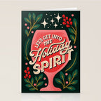 Let's Get into the Holiday Spirit Cocktail Stationery Card Gallery Image 2