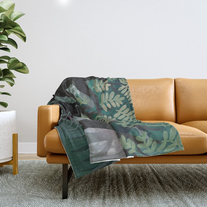Another Quiet Spot (in Green) Throw Blanket Gallery Image 1
