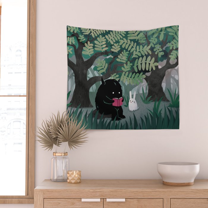 Another Quiet Spot (in Green) Wall Tapestry Gallery Image 2