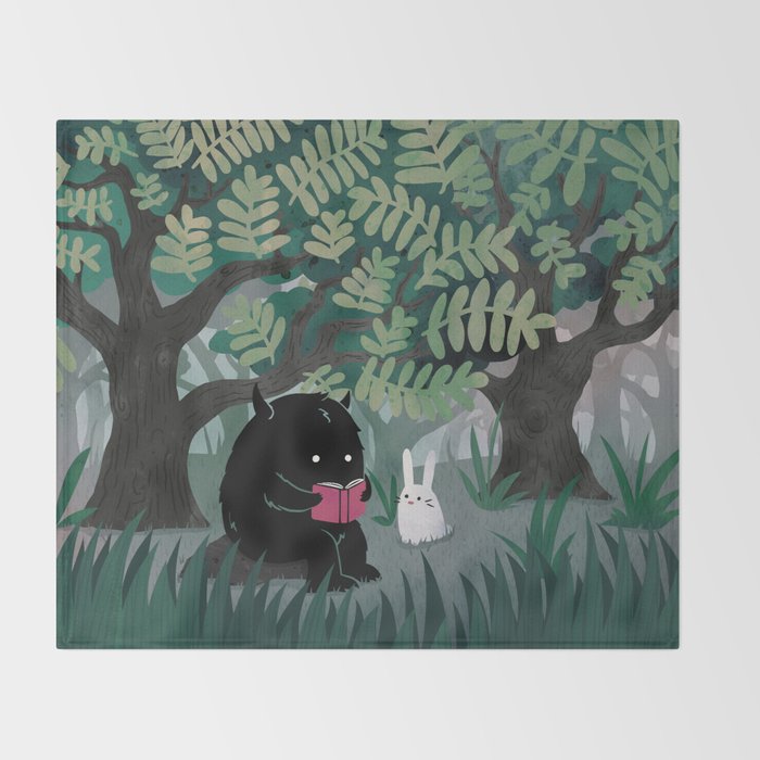 Another Quiet Spot (in Green) Throw Blanket Gallery Image 2