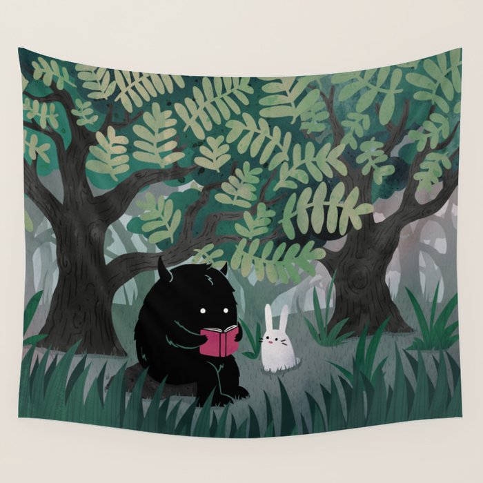 Another Quiet Spot (in Green) Wall Tapestry Gallery Image 4