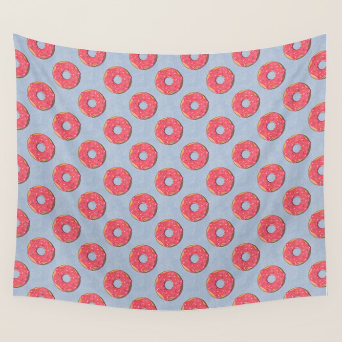 FAST FOOD / Donut - pattern Wall Tapestry Gallery Image 1