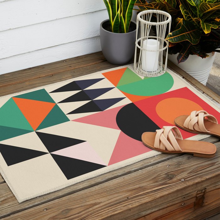 Geometric Shapes 219 Outdoor Rug Gallery Image 2