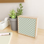 Checkerboard Check Checkered Pattern in Sage Green Mini Art Print Gallery Image 2