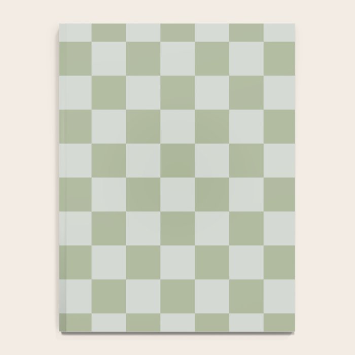 Checkerboard Check Checkered Pattern in Sage Green Notebook Gallery Image 4