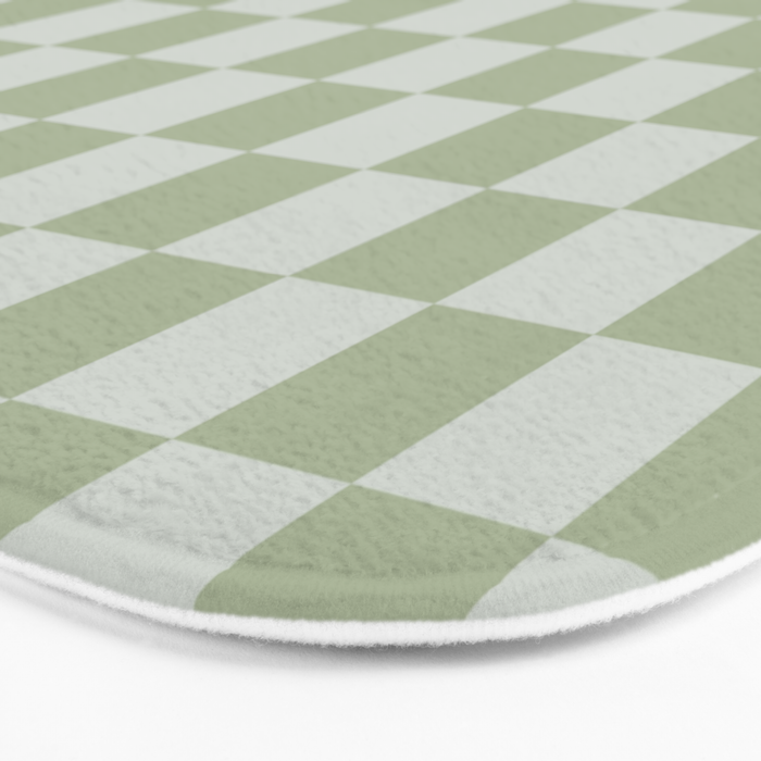 Checkerboard Check Checkered Pattern in Sage Green Bath Mat Gallery Image 3