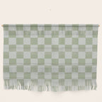 Checkerboard Check Checkered Pattern in Sage Green Wall Hanging Gallery Image 1
