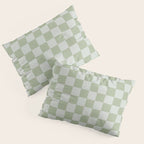 Checkerboard Check Checkered Pattern in Sage Green Pillow Sham Gallery Image 3