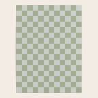 Checkerboard Check Checkered Pattern in Sage Green Poster Gallery Image 4
